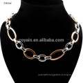 2 Different Color Plating Stainless Steel Simple Fashion Fake Gold Chain Necklace